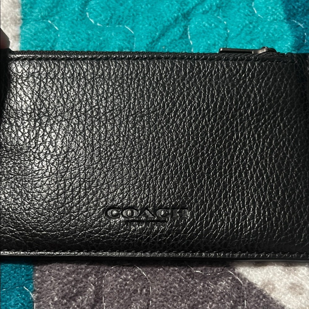 Coach Pebbled Black Leather Wallet